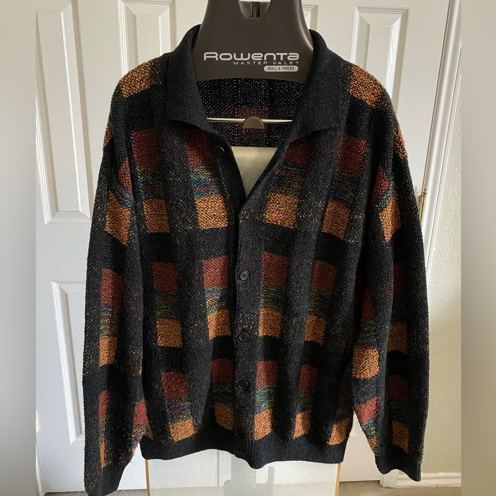 Cardigan Button down Geometric Men XL